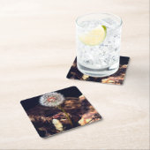 Dessous-de-verre Carré En Papier Dandelion (En situation)