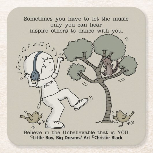 Dessous-de-verre Carré En Papier Danse (Devant)