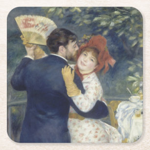 Dessous-de-verre Carré En Papier Danse de Pays - Renoir Impressionniste peinture