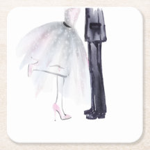 Danse des mariés sous forme de dessous de verre àq