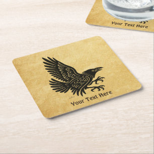 Dessous-de-verre Carré En Papier Danse Norse Raven