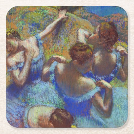 Dessous-de-verre Carré En Papier Danseurs en bleu, Edgar Degas (Devant)