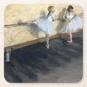 Dessous-de-verre Carré En Papier Danseurs Pratiquant au Barre, Edgar Degas (Devant)