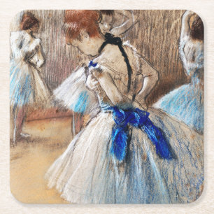Dessous-de-verre Carré En Papier Danseuse de ruban bleu, Edgar Degas