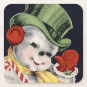 Dessous-de-verre Carré En Papier Dapper Christmas Snowman (Devant)