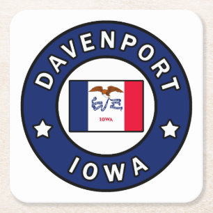 Dessous-de-verre Carré En Papier Davenport Iowa