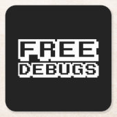 DESSOUS-DE-VERRE CARRÉ EN PAPIER DEBUGS GRATUITS (Devant)