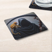 Dessous-de-verre Carré En Papier Décès avec un singe (Incliné)