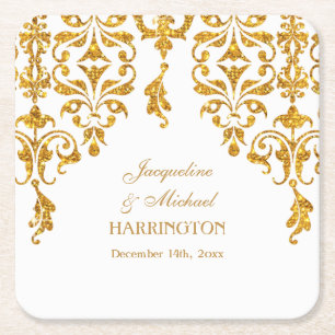 Dessous-de-verre Carré En Papier Décor de réception Parties scintillant Art Nouveau