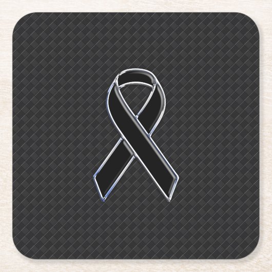 Dessous-de-verre Carré En Papier Décor noir de Style Chrome (Devant)