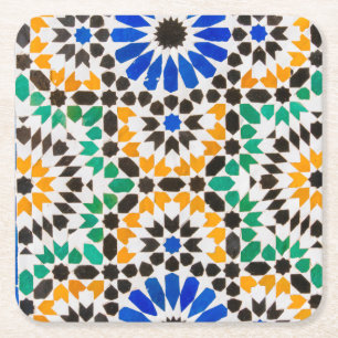 Dessous-de-verre Carré En Papier Décoration de carreaux au palais Bahia