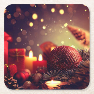 Dessous-de-verre Carré En Papier Décorations de Noël 8