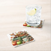Dessous-de-verre Carré En Papier Decorative Autumn Theme (En situation)