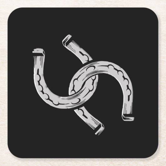 Dessous-de-verre Carré En Papier Défer à cheval (Devant)