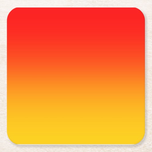 Dessous-de-verre Carré En Papier Dégradé jaune rouge (Devant)