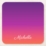 Dessous-de-verre Carré En Papier dégradé violet, rose et orange foncé<br><div class="desc">dégradé violet,  rose et orange foncé</div>