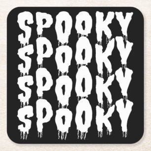 DESSOUS-DE-VERRE CARRÉ EN PAPIER DEGUISMENT D'HALLOWEEN EFFRAYANT EFFRAYANT