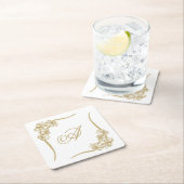 Dessous-de-verre Carré En Papier Dentelle Sheer Poinsettia Monogramée (En situation)