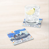 Dessous-de-verre Carré En Papier Déplaçons-nous à Amsterdam (En situation)