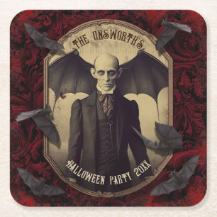 Dessous-de-verre Carré En Papier Déplaisante Dracula Vampire Halloween