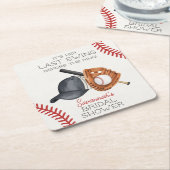 Dessous-de-verre Carré En Papier Dernier tour de bat de baseball avant la fête de d (Incliné)