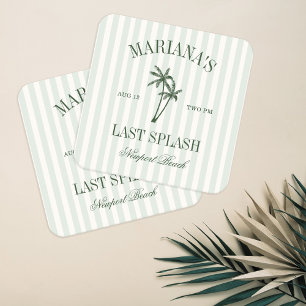 Dessous-de-verre Carré En Papier Dernière Fête de Filles Plages Palmiers Enterremen