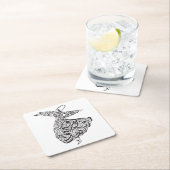 Dessous-de-verre Carré En Papier Derviche de tourbillonnement (En situation)