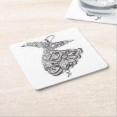 Dessous-de-verre Carré En Papier Derviche de tourbillonnement (Incliné)