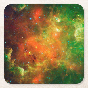 Dessous-de-verre Carré En Papier Des Clusters D'Étoiles Dans La Nebula Nord-América