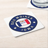 Dessous-de-verre Carré En Papier Des Moines Iowa (Incliné)