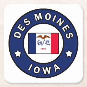 Dessous-de-verre Carré En Papier Des Moines Iowa