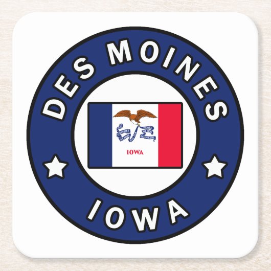 Dessous-de-verre Carré En Papier Des Moines Iowa (Devant)