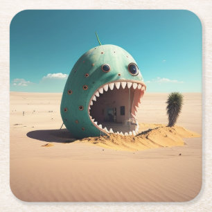 Dessous-de-verre Carré En Papier Desert Monstre