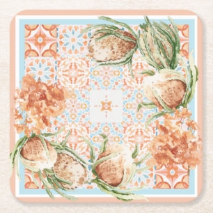 Dessous-de-verre Carré En Papier Design foulard floral