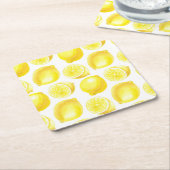 Dessous-de-verre Carré En Papier Design motif citron (Incliné)