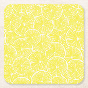 Dessous-de-verre Carré En Papier Design motif de tranches de citron