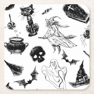 Dessous-de-verre Carré En Papier Design motif d'Halloween