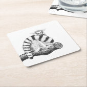 Dessous-de-verre Carré En Papier Dessin de lémur (Incliné)