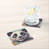 Dessous-de-verre Carré En Papier Dessin de Panda (En situation)