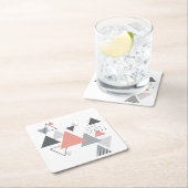 Dessous-de-verre Carré En Papier Dessin géométrique scandinave abstrait (En situation)