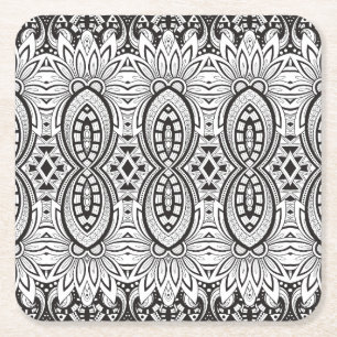 Dessous-de-verre Carré En Papier Dessin tribal inspiré