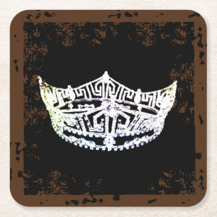 Dessous-de-verre Carré En Papier Dessous de verre à la Couronne à l'américaine de M