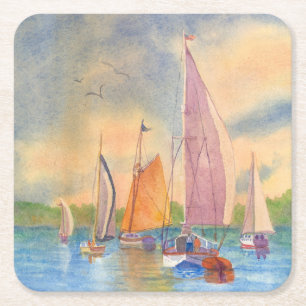 Dessous-de-verre Carré En Papier Dessous de verre à voile, Dessous de verre à voile