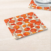 Dessous-de-verre Carré En Papier Dessous de verre Art Nouveau Poppies (Incliné)