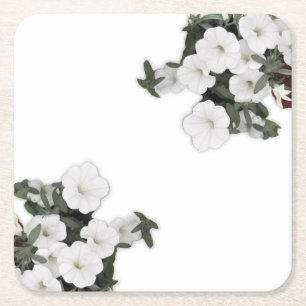 Dessous-de-verre Carré En Papier Dessous de verre blancs Petunia
