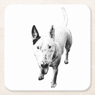 Dessous-de-verre Carré En Papier Dessous de verre Bull Terrier – Énergie de vrai ch