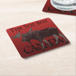 Dessous-de-verre Carré En Papier Dessous de verre Canada Moose Art Canada Boire des