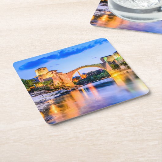 Dessous-de-verre Carré En Papier Dessous de verre Carrés personnalisés Mostar (Incliné)