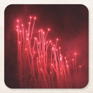 Dessous-de-verre Carré En Papier Dessous de verre de boisson Fireworks