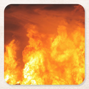 Dessous-de-verre Carré En Papier Dessous de verre de boisson incendie